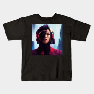 Retro Futuristic Woman Kids T-Shirt